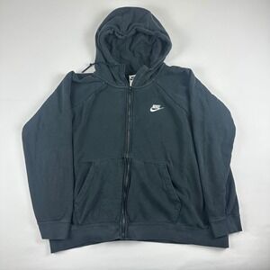 Nike‎ Tech Fleece Full Zip Hoodie Black Cotton Polyester Blend Athletic XL